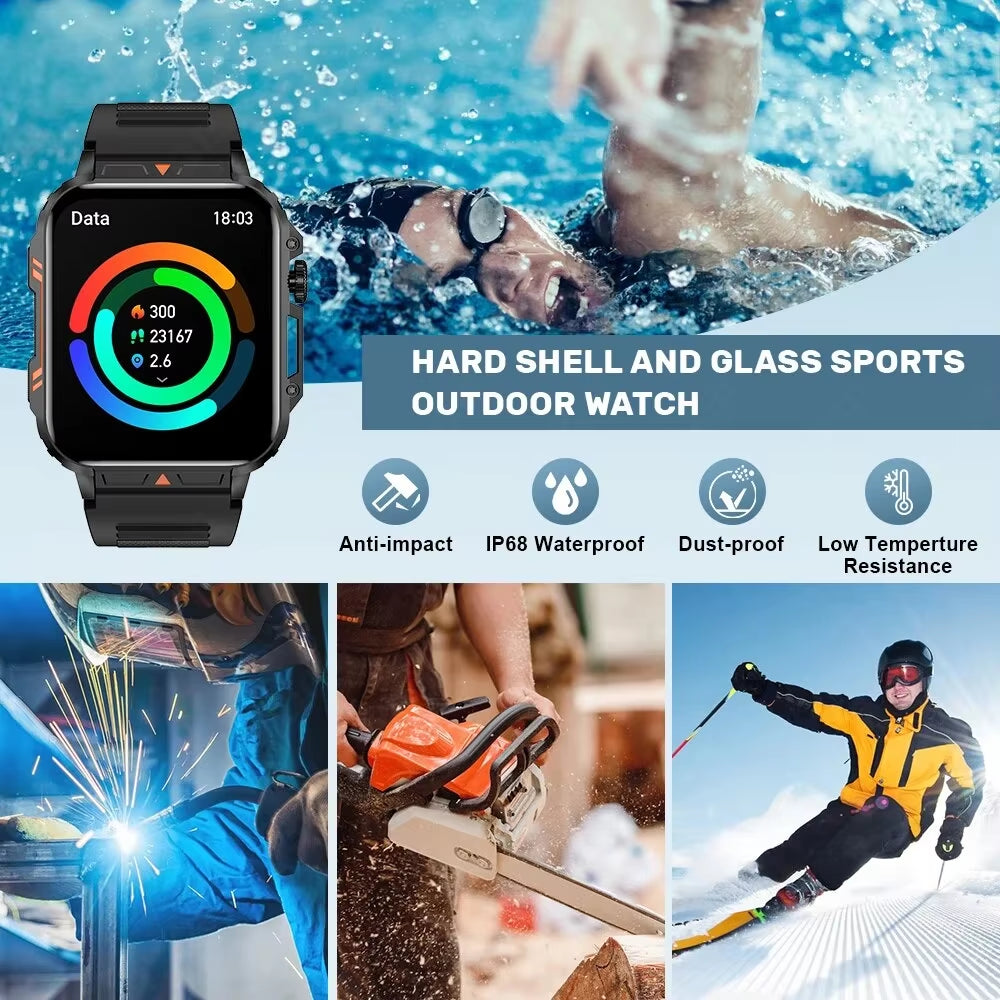 Smartwatch 1.95 Inch Screen Health Monitoring Watches IP68 Waterproof Sport Fitness Smart Watch for Men Women Reloj Hombre