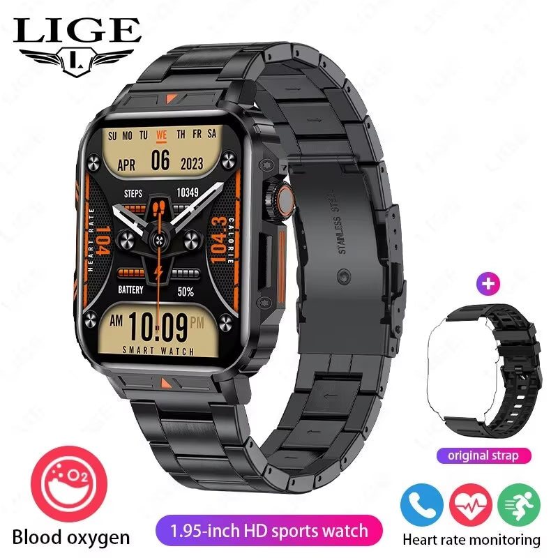 Smartwatch 1.95 Inch Screen Health Monitoring Watches IP68 Waterproof Sport Fitness Smart Watch for Men Women Reloj Hombre