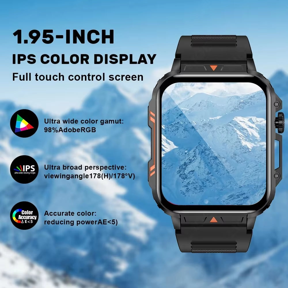 Smartwatch 1.95 Inch Screen Health Monitoring Watches IP68 Waterproof Sport Fitness Smart Watch for Men Women Reloj Hombre