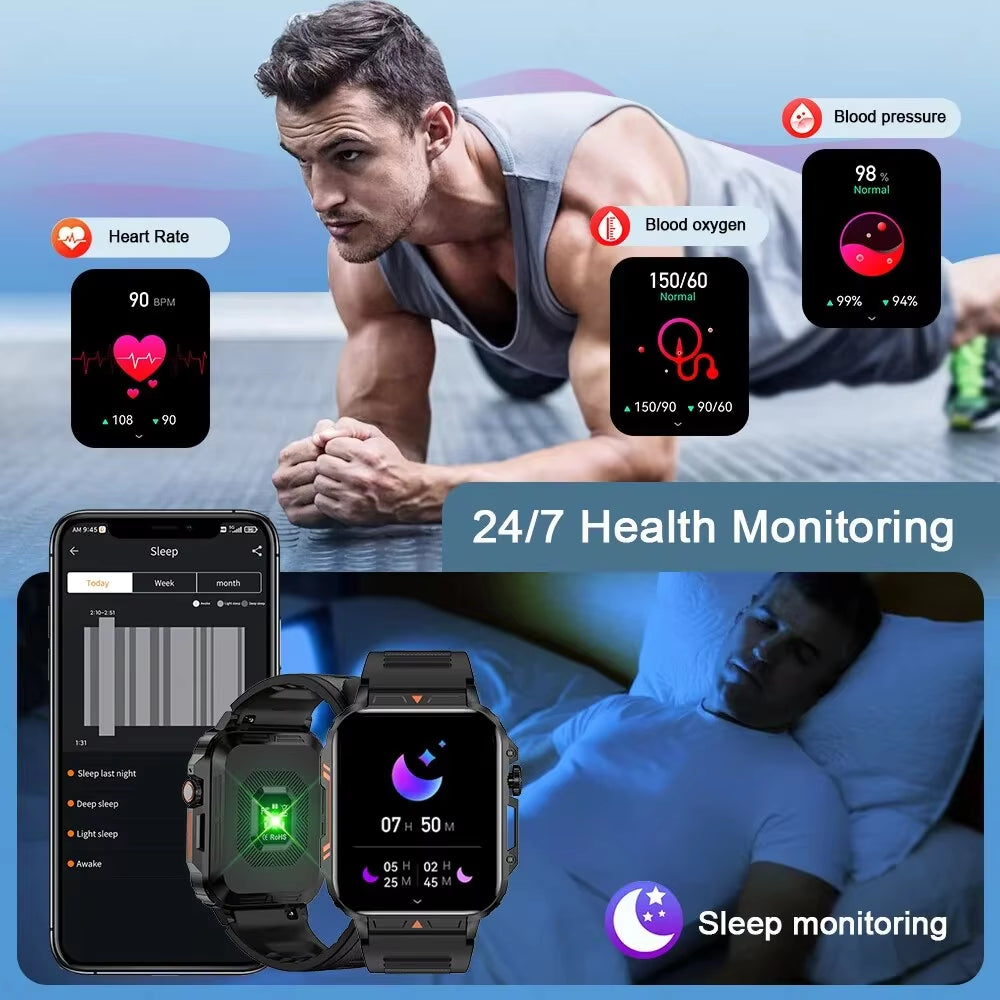 Smartwatch 1.95 Inch Screen Health Monitoring Watches IP68 Waterproof Sport Fitness Smart Watch for Men Women Reloj Hombre