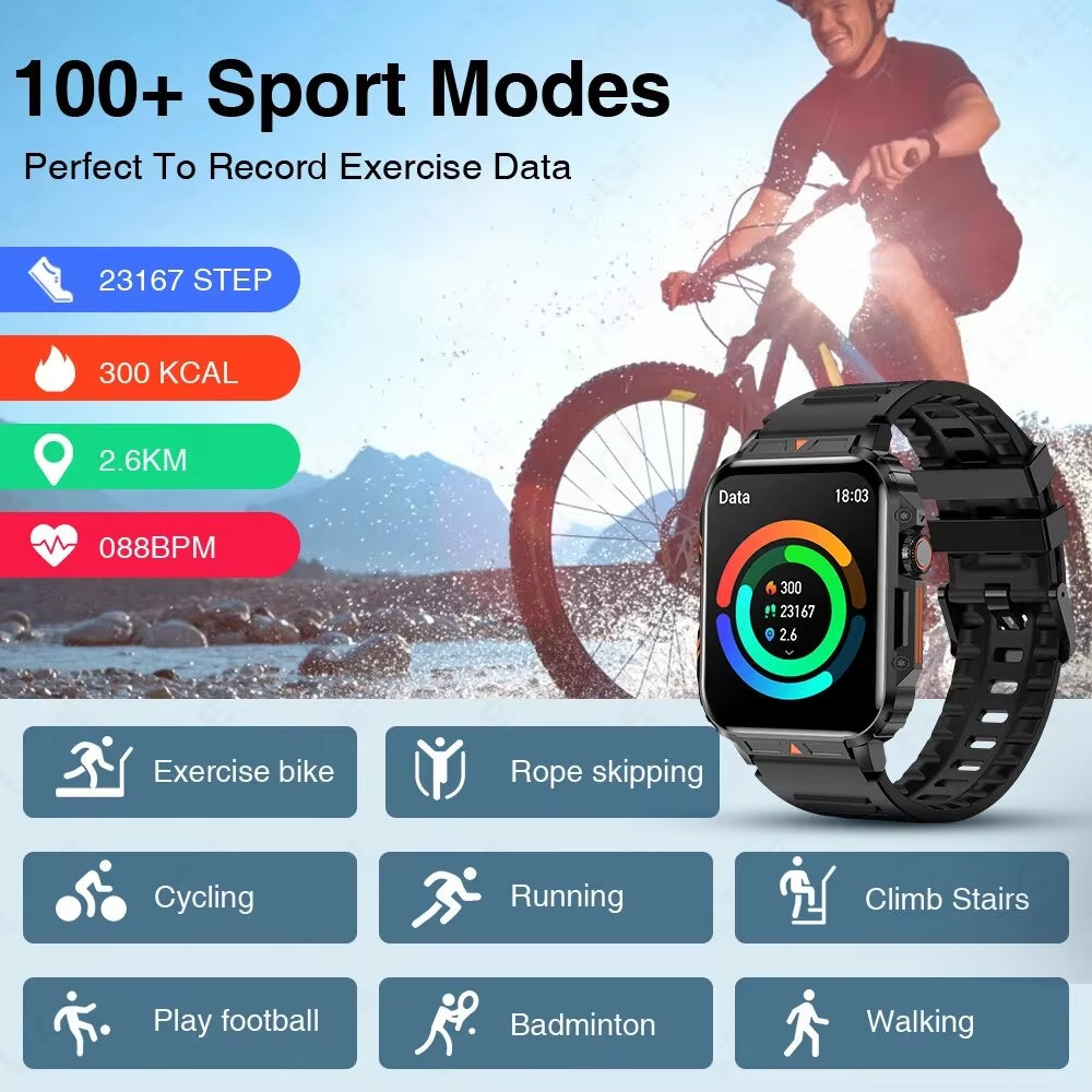 Smartwatch 1.95 Inch Screen Health Monitoring Watches IP68 Waterproof Sport Fitness Smart Watch for Men Women Reloj Hombre