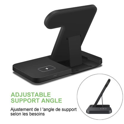 3 in 1 Wireless Charger Stand for Samsung Devices, 15W Fast Charging Dock Station for Samsung Z Folding Flip 6 5 4 Galaxy S24 S23 S22 S21 S20 S10, Galaxy Watch